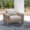 Armen Living Bahamas Outdoor Wicker & Teak Wood Lounge Chair with Beige Olefin LCBACHBR - alternate 3